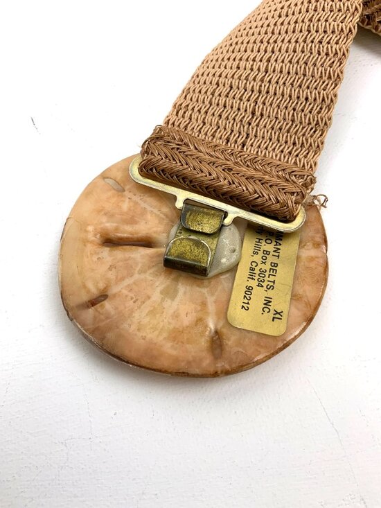 Vintage Sand Dollar Charmant Belt Beverly Hills Stretchy Beach Cottagecore Sz XL main image 14